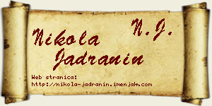 Nikola Jadranin vizit kartica